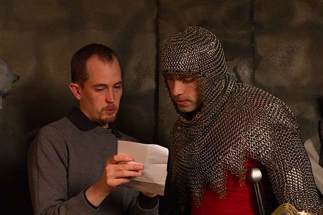 Executive Producer, Ben Dobyns and Actor, Kevin Pitman, on the set of "JourneyQuest"