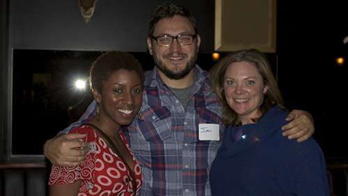 Lab funding assistance recipients, Destiny Gowdy, and Ian Bell with Amy Lillard.