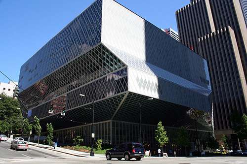 Unique Seattle landmarks offer great places for filming, such as the Seattle Public Library, located in Downtown Seattle.
