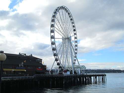 The Seattle Great Wheel opened to the public on June 29, 2012, and is one of the highest observation decks on the west coast.