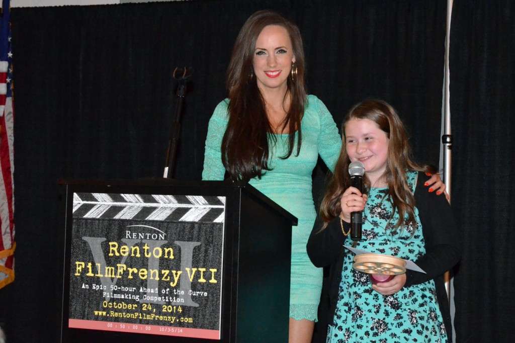 Amelia Ossorio receives the Reel Grrls Woman Filmmaker Award for "Brad Goes to Renton."
