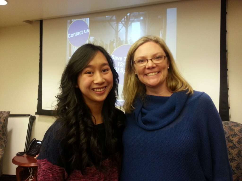 Washington Filmworks Executive Director Amy Lillard with Washington State University Student Mara Almanzor.