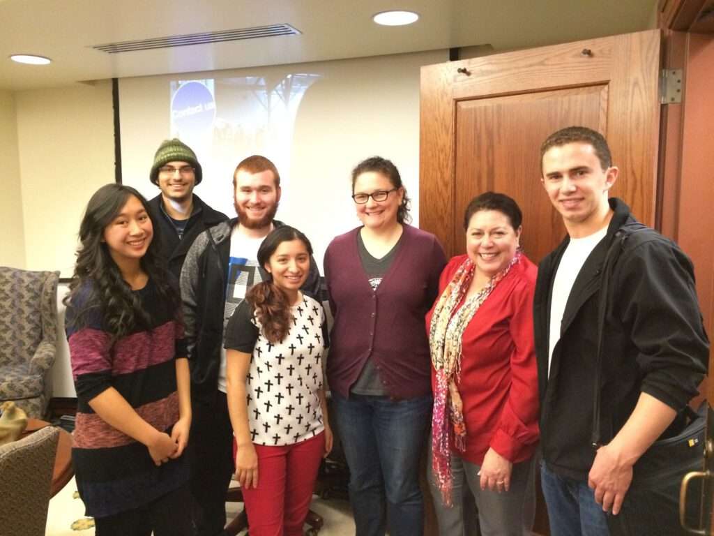 Washington State University film students and Associate Dean Ana Maria Rodriguez-Vivaldi.