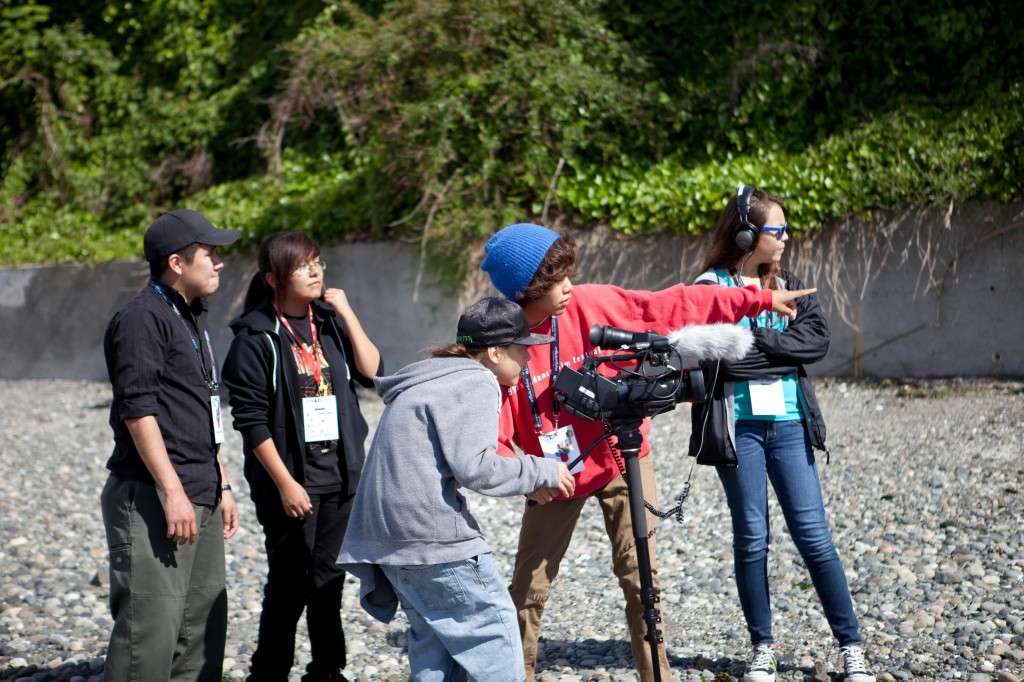 Young filmmakers during a SuperFly shoot.