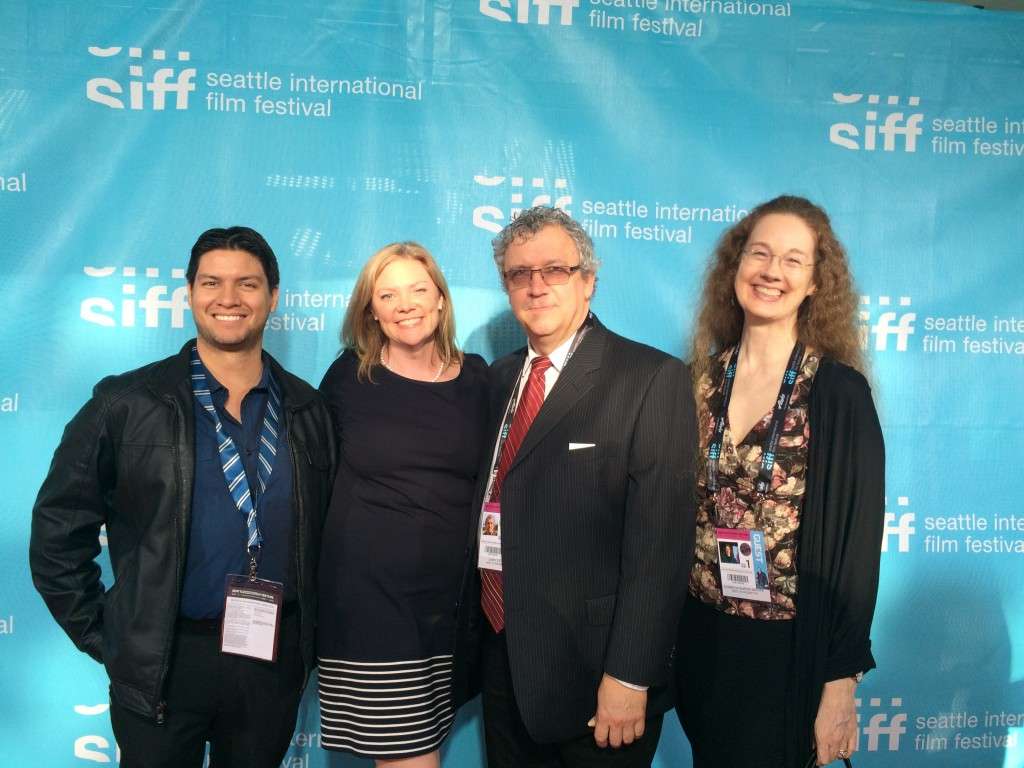 WEST OF REDEMPTION's Tony Becerra (Producer), Larry Estes (Producer), Cornelia Duryee Moore (Director) with Washington Filmworks Executive Director Amy Lillard at SIFF Opening Night.