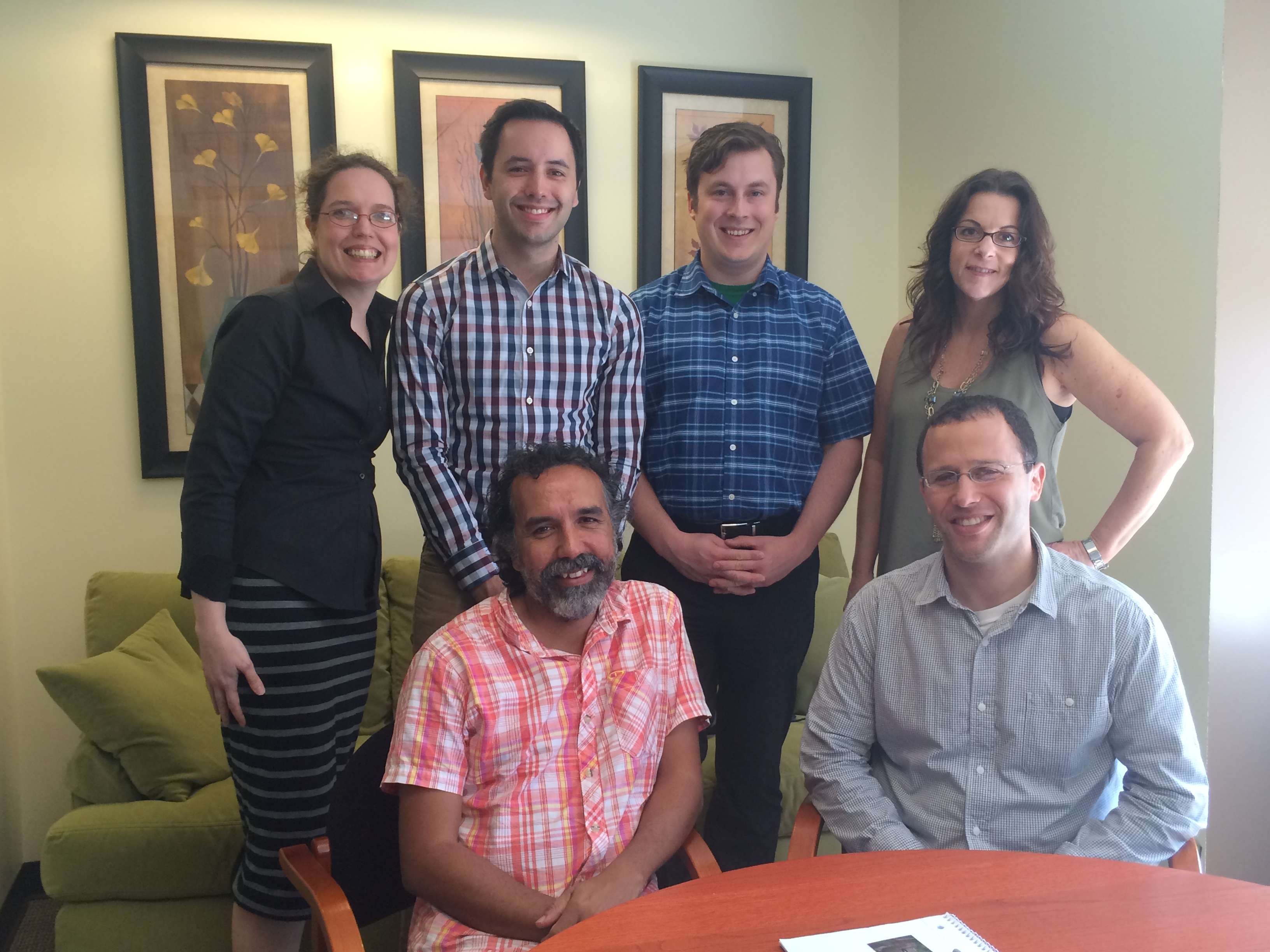 Filmmaker David Constatin and International Visitor Leadership Program Liaison Sean X with Washington Filmworks Staff: Julie Daman (Director of Operations and Finance), Andrew Espe (Communications Coordinator), Kenneth Hagan (Accounting Assistant), and Krys Karns (Production Services Coordinator)