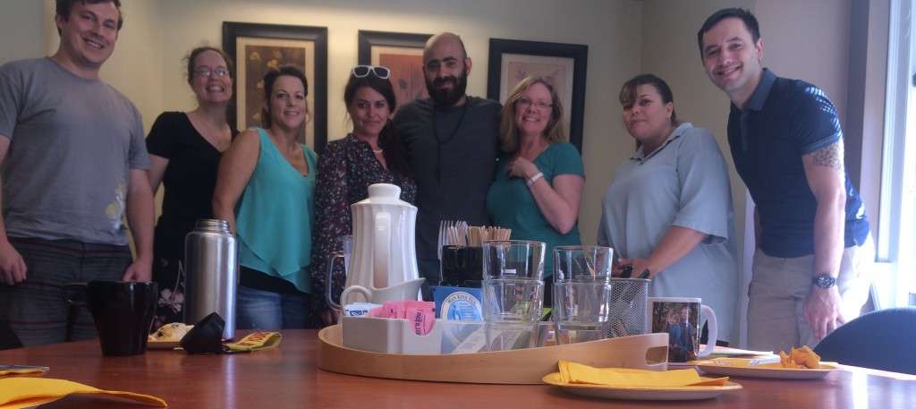 Accounting Assistant Ken Hagan, Director of Operations and Finance Julie Daman, Production Services Coordinator Krys Karns, Filmmaker/Guest April Larson, Filmmaker/Guest Josef Assi, Executive Director Amy Lillard, Interim Administrative Assistant Natasha X, and Communications Coordinator Andrew Espe.