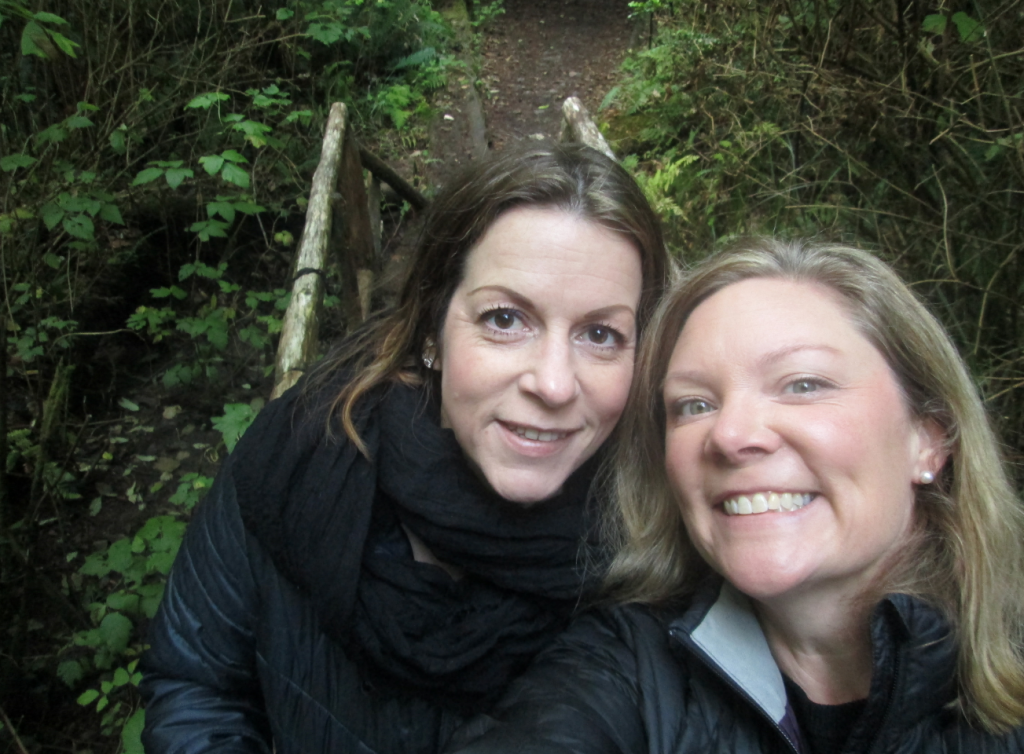 Lillard and Karns on the Seabrook Hiking Trail. Photo credit: Washington Filmworks