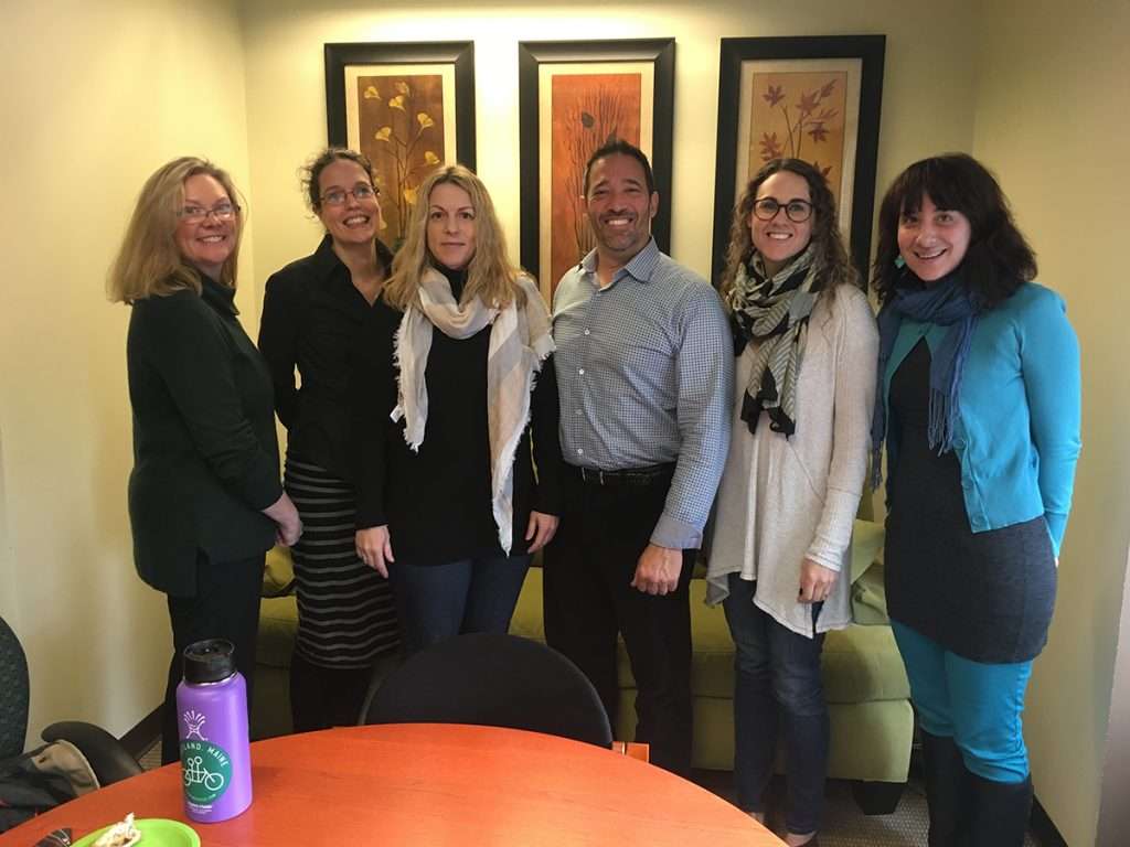 Membership Manager at the Association of Washington Business Andy Kaplowitz with Executive Director Amy Lillard, Director of Finance & Operations Julie Daman, Executive Assistant Ashley Fendler, and Communications Coordinator Amber Cortes.