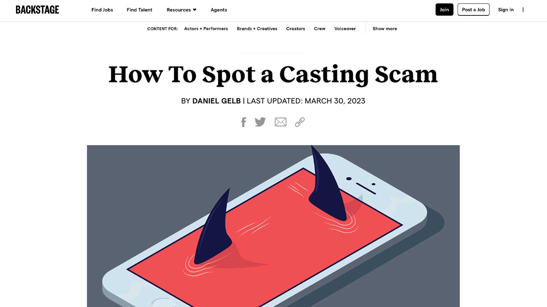 Backstage — How To Spot a Casting Scam